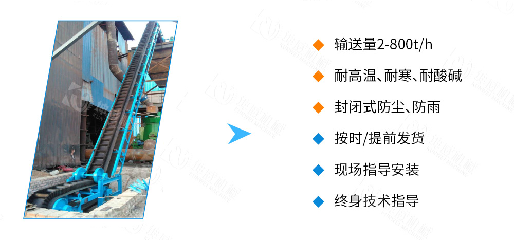 大傾角皮帶輸送機(jī)特點優(yōu)勢